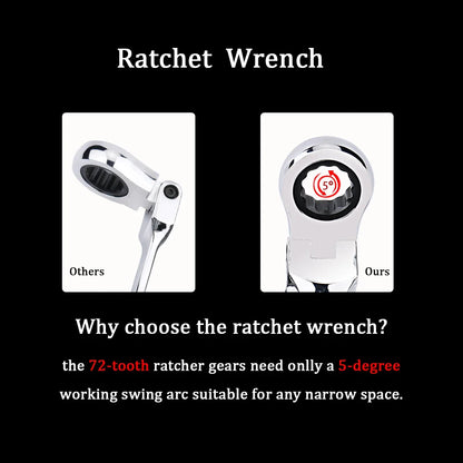 Clé à Cliquet Flexible 72 Dents en Acier Chrome Vanadium – 6 à 27 mm - BLACKBEARD OUTDOOR INDUSTRIES