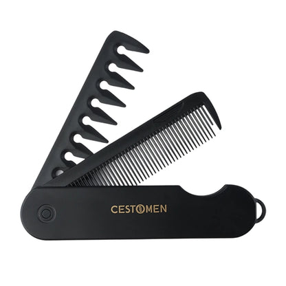 Peigne Pliable 2/3-en-1 Unisexe – Dents Larges & Denses, Barbe & Coiffure, Antistatique