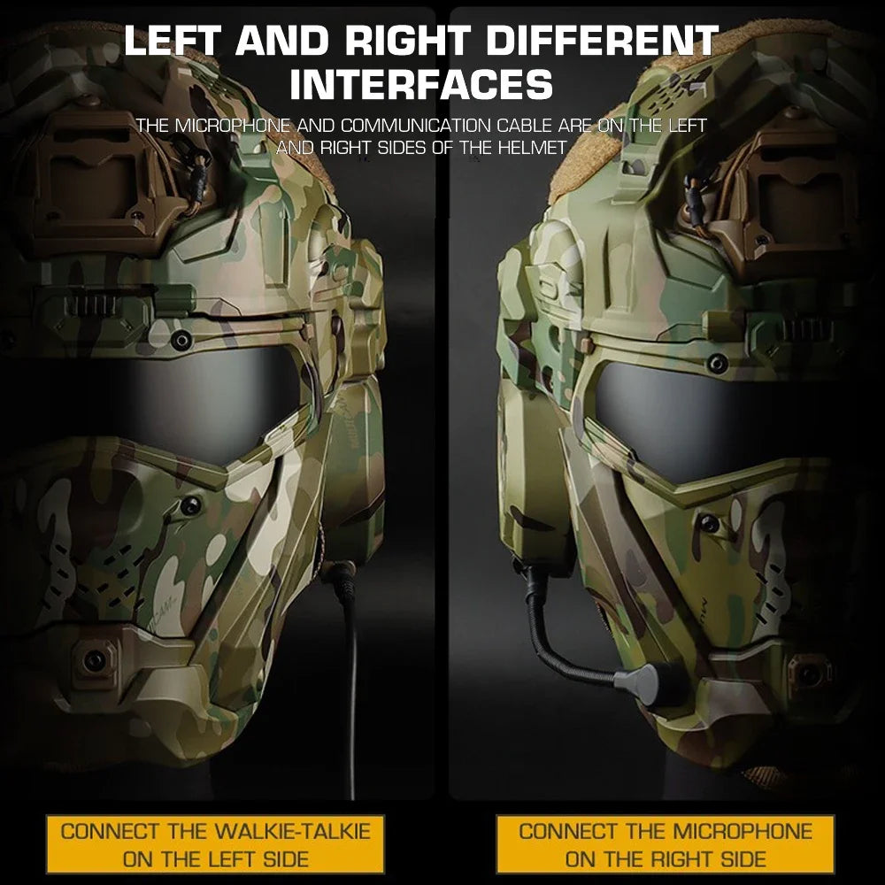 Casque tactique W-Ronin Assault II avec casque intégré, ventilateur anti-buée, masque rabattable et lentille de remplacement Ma boutique