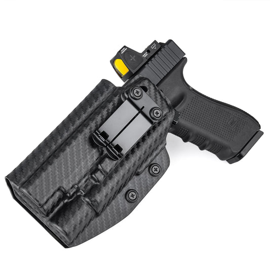 Holster IWB Kydex Glock 19 19X 23 25 32 44 45 + Olight Baldr Pro R – Port Dissimulé Ceinture, Rétention Réglable | Droitier & Gaucher - BLACKBEARD OUTDOOR INDUSTRIES