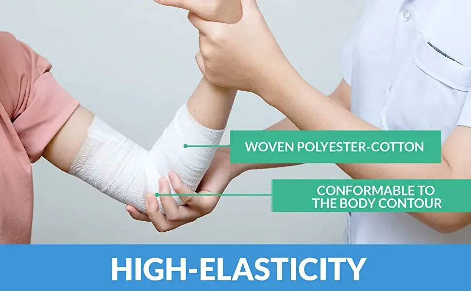 Bandages de Gaze Respirants - 4 Rouleaux - Fournitures de Premiers Secours Premium pour Aventuriers - Flexible - Bande de Pansement pour Soins des Plaies BLACKBEARD OUTDOOR INDUSTRIES