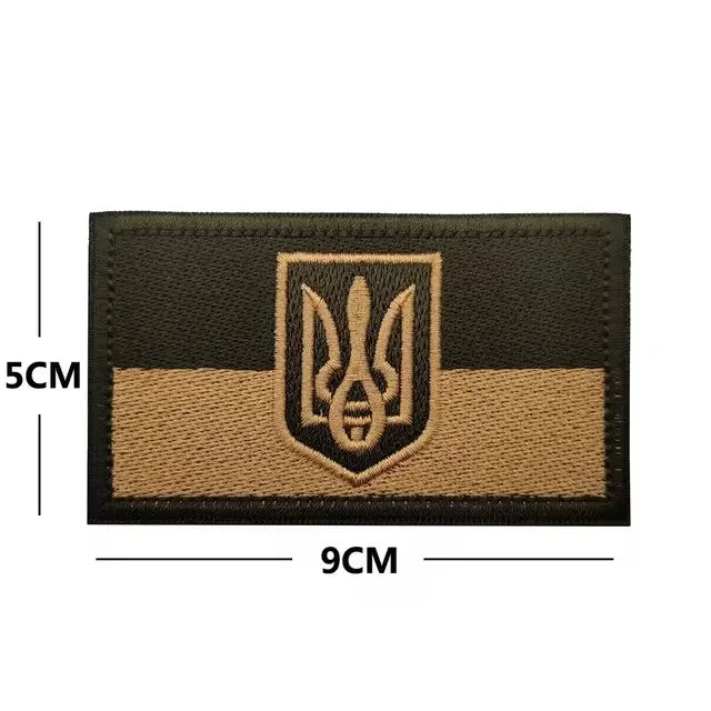 Patch Tactique Ukraine Brodé – Écusson Drapeau Ukrainien, Velcro Hook & Loop