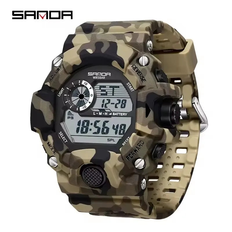 Montre numérique homme SANDA 2183 camouflage sport