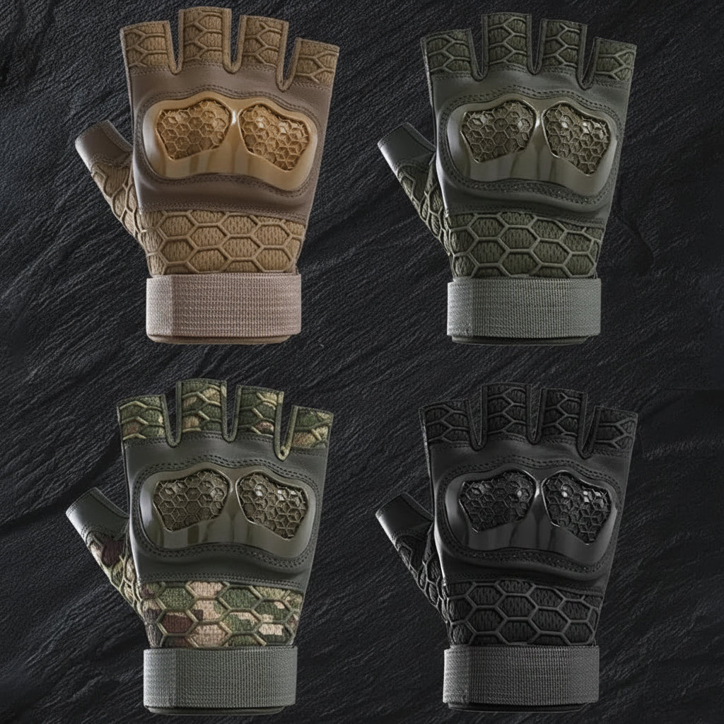 Gants Tactiques Demi-Doigt Militaire – Chasse Tir Combat Fitness Outdoor