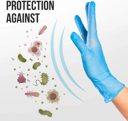Gants en Nitrile Bleus - Gants Jetables pour le Nettoyage de Cuisine, Vaisselle et Travail - BLACKBEARD OUTDOOR INDUSTRIES
