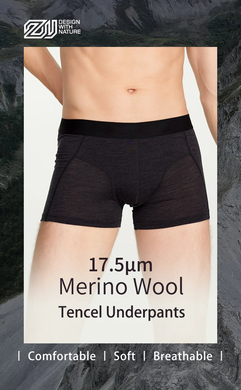 Boxers en Laine Merino et Tencel ZEALWOOD pour Hommes - Sous-vêtements Respirants et Antibactériens, Séchage Rapide, Confort Ultime BLACKBEARD OUTDOOR INDUSTRIES