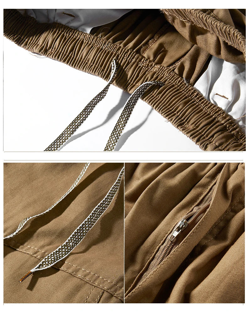 Short Cargo Homme - Poches Zippées, Taille Élastique, Coton Respirant, Style Décontracté Été Ma boutique