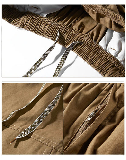 Short Cargo Homme - Poches Zippées, Taille Élastique, Coton Respirant, Style Décontracté Été Ma boutique