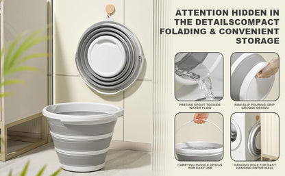 Seau Pliable en Silicone 10L – Seau Multi-Usage pour Pêche, Camping, Lavage de Voiture, Maison - BLACKBEARD OUTDOOR INDUSTRIES