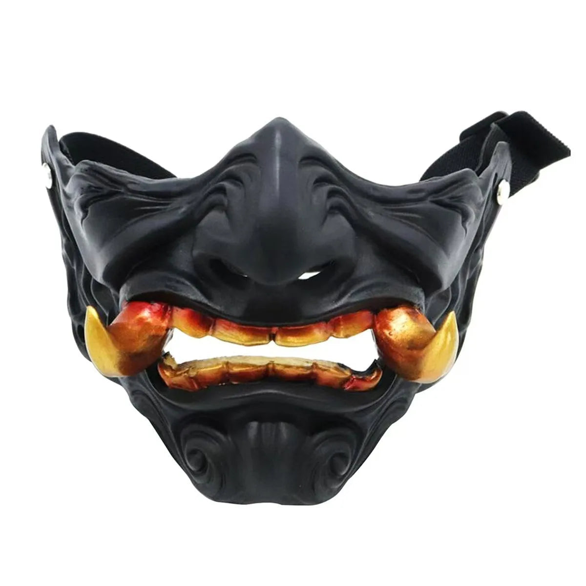 Demon Prajna Cosplay Mask Halloween Devil Oni Samurai Ghost Horror Hard Resin Face Masks Adult Unisex Party Prop Masks BLACKBEARD OUTDOOR INDUSTRIES