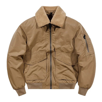 Men's Casual Thickened Cotton Jacket Removable Fur Collar Autumn Winter Warm Stand Collar Looseness Style Chinese Origin BLACKBEARD OUTDOOR INDUSTRIES