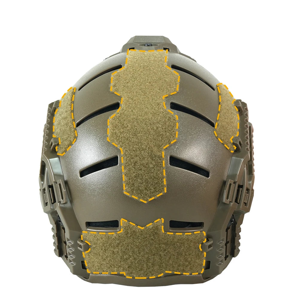 Casque tactique airsoft haute coupe avec rails, 50–55 cm