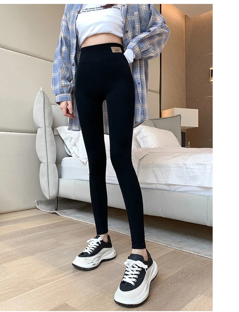 Legging Femme Taille Haute Gris Coton – Confort Slim Fit Grande Taille Automne et Toutes Saisons - BLACKBEARD OUTDOOR INDUSTRIES