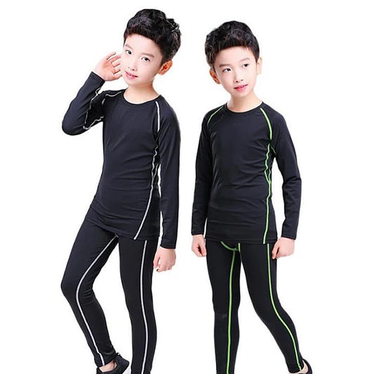 Tenue Sport Enfant Compression – Maillot Manches Longues Séchage Rapide