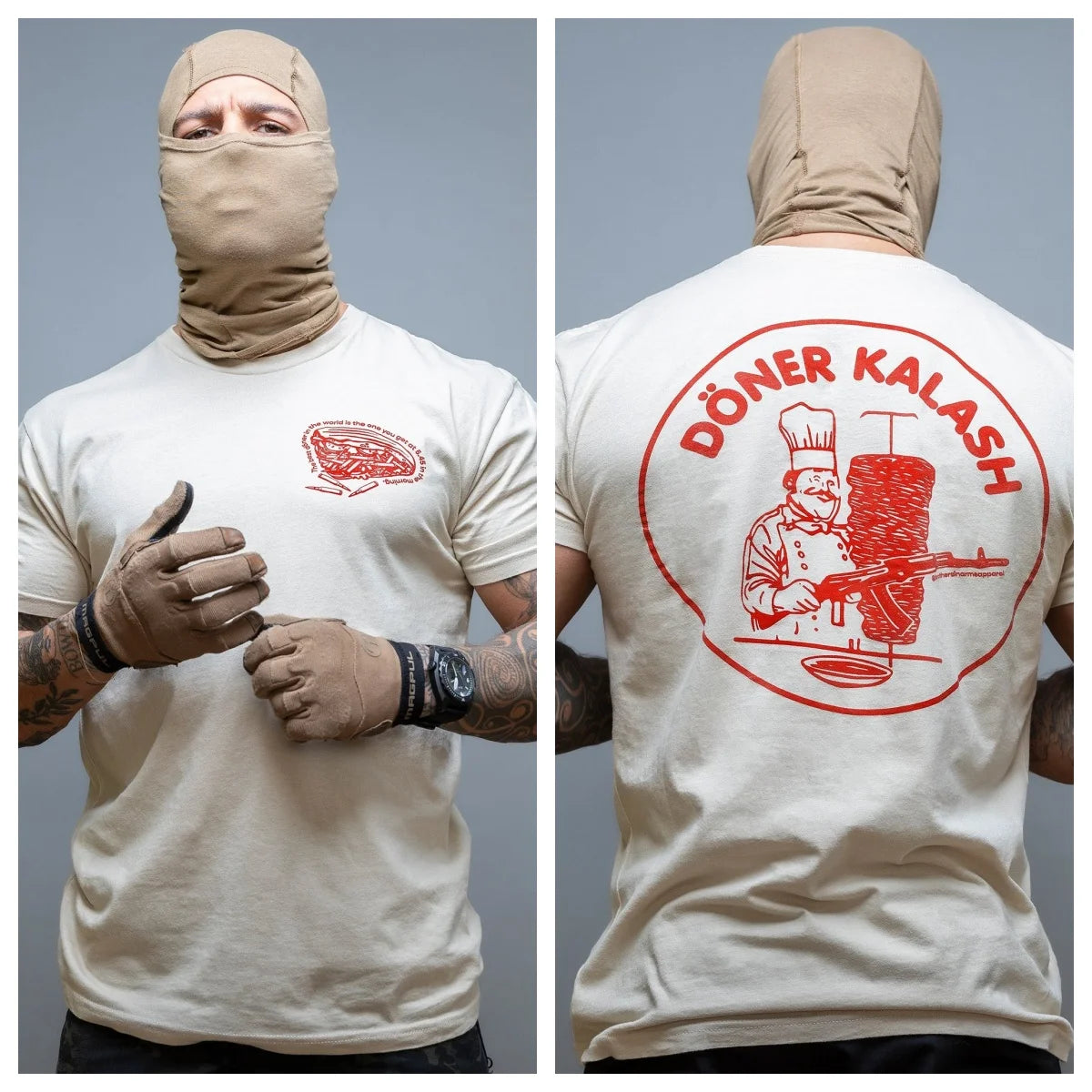 T-shirt Tactique Döner Kalash – 100% Coton, Style Streetwear Tactical, S à 4XL