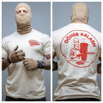 T-shirt Tactique Döner Kalash – 100% Coton, Style Streetwear Tactical, S à 4XL