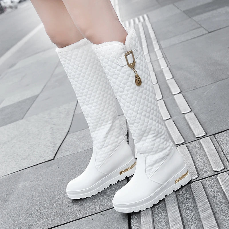 Bottes d’hiver femme montantes à motif damier ENMAYER 0811
