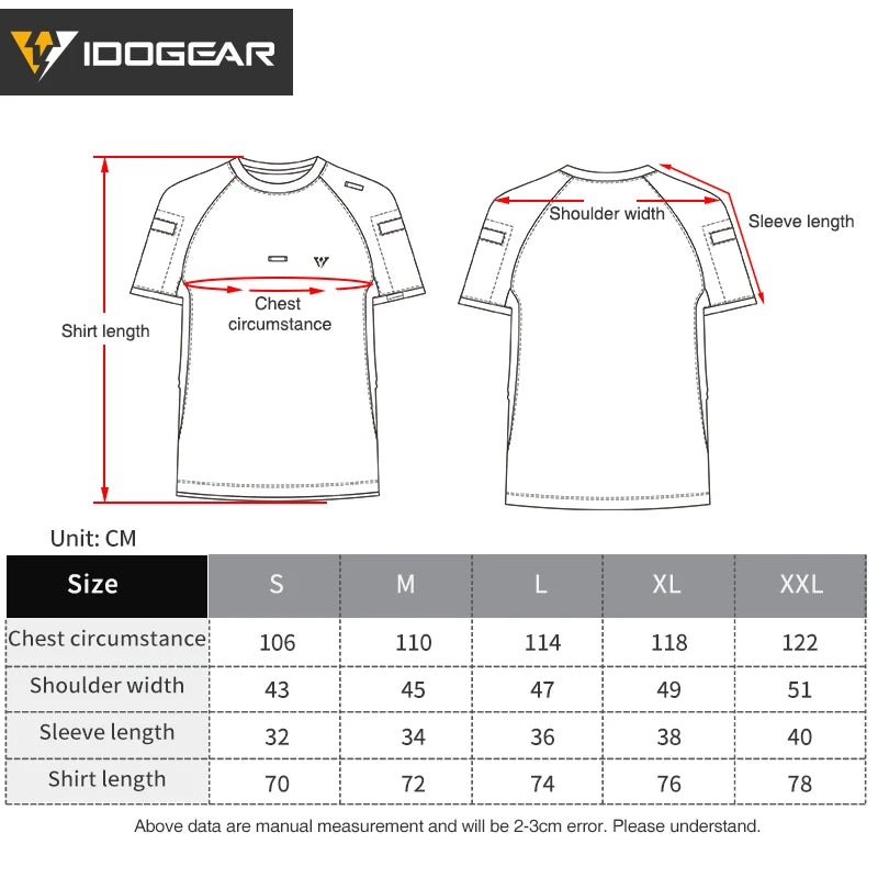 T-shirt tactique IDOGEAR respirant été sport quick dry - BLACKBEARD OUTDOOR INDUSTRIES