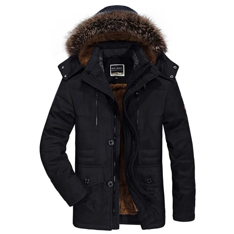 Long Parka Homme Hiver — Col Fourrure, Capuche Amovible, Multi-Poches | M à 7XL (Taille Asiatique) - BLACKBEARD OUTDOOR INDUSTRIES