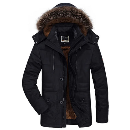 Long Parka Homme Hiver — Col Fourrure, Capuche Amovible, Multi-Poches | M à 7XL (Taille Asiatique) - BLACKBEARD OUTDOOR INDUSTRIES