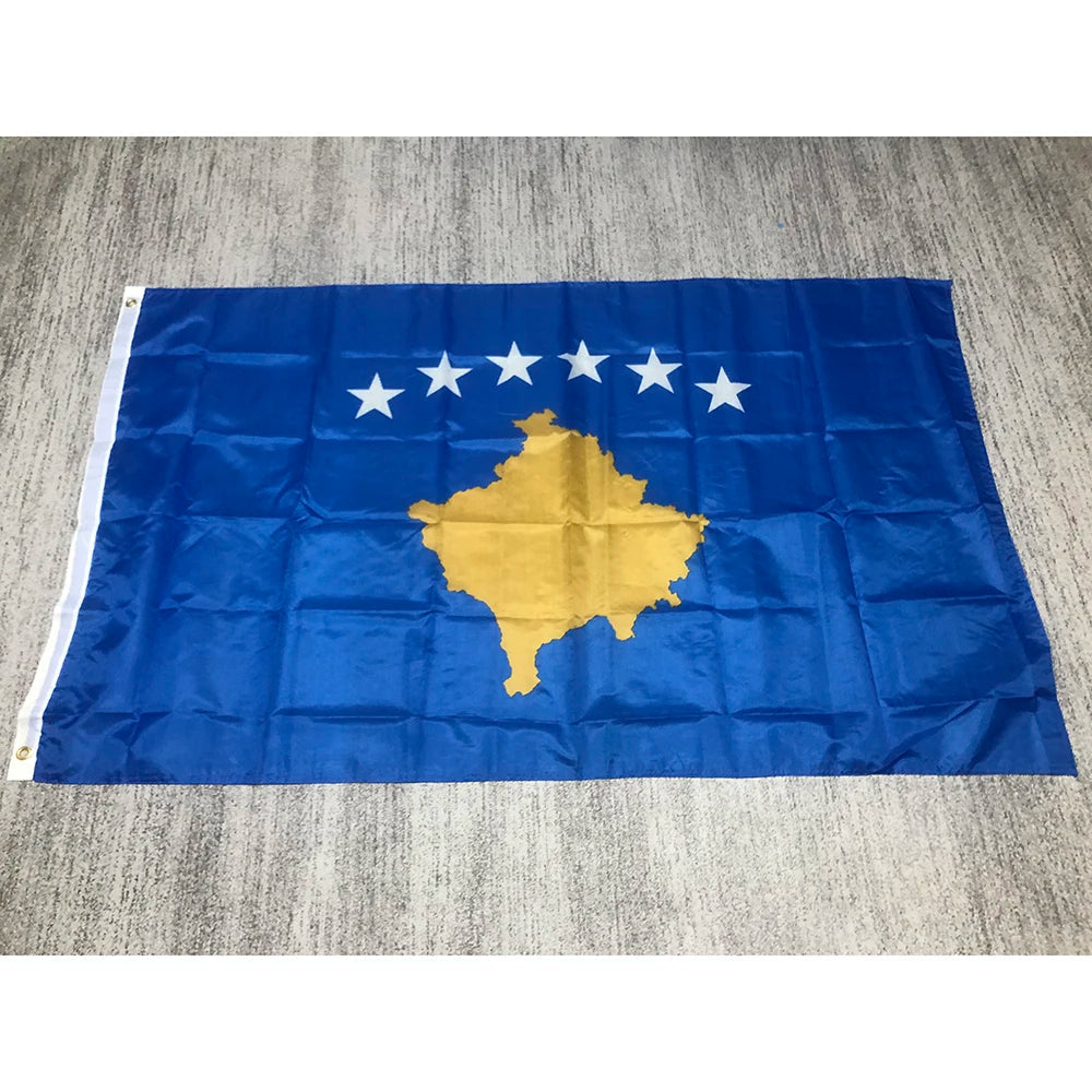 Drapeau du Kosovo 90x150 cm (3x5 ft) - Imprimé Polyester - Bannières à Pénétration Double - Drapeau Suspendu pour Décoration BLACKBEARD OUTDOOR INDUSTRIES