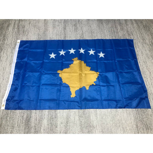 Drapeau du Kosovo 90x150 cm (3x5 ft) - Imprimé Polyester - Bannières à Pénétration Double - Drapeau Suspendu pour Décoration BLACKBEARD OUTDOOR INDUSTRIES