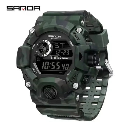 Montre numérique homme SANDA 2183 camouflage sport