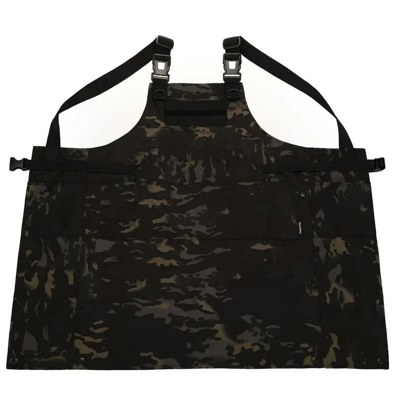 Tablier tactique 12 poches MOLLE, camouflage ou uni, taille unique