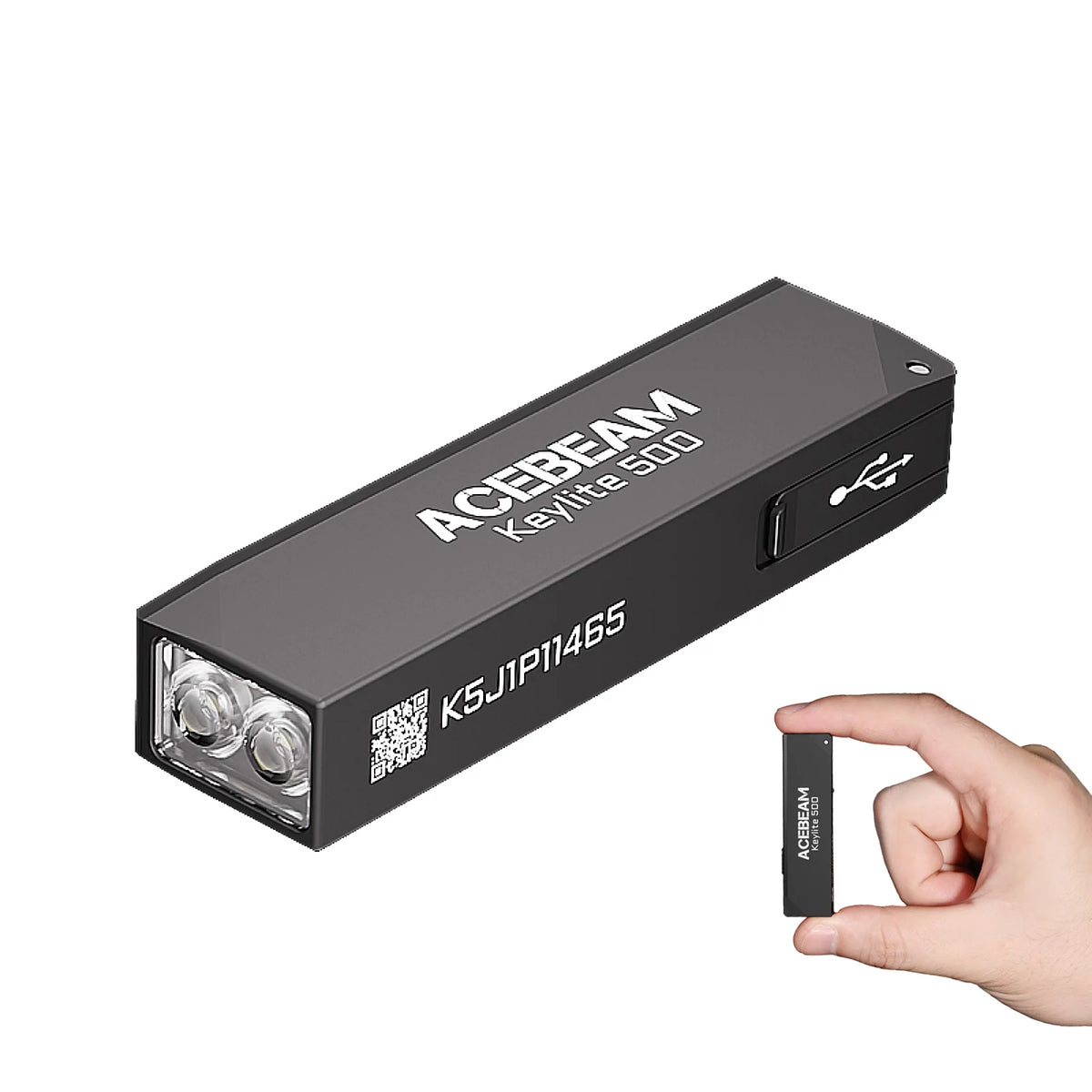 Lampe LED porte-clés 500 lumens rechargeable USB-C