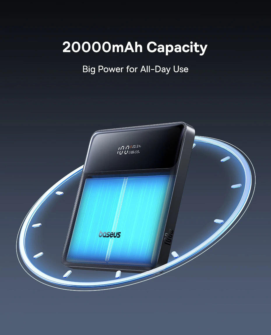 Baseus Power Bank 20000mAh – 100W PD – Charge Rapide pour Ordinateurs Portables, Smartphones et Tablettes - BLACKBEARD OUTDOOR INDUSTRIES
