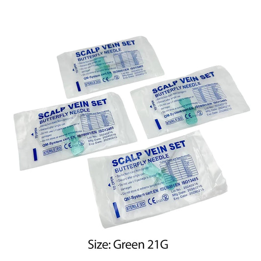 Aiguilles d'Infiltration Papillon Jetables – Lot de 100 pièces (Double Aile) pour Soins Animaliers - BLACKBEARD OUTDOOR INDUSTRIES