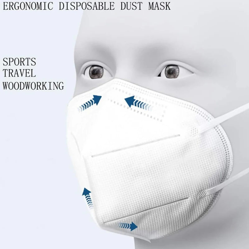 Masque KN95 Certifié CE – Protection Respiratoire Anti-Poussière, Fumée & Incendie – Lot de 10 - BLACKBEARD OUTDOOR INDUSTRIES