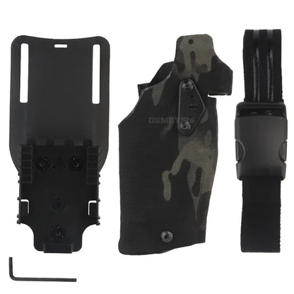 Holster Tactique Glock 17 Gen4 / G19 + X300/X300U – Verrouillage Rapide, Intérieur Floqué, Sangle Cuisse | Droitier | 5 Coloris - BLACKBEARD OUTDOOR INDUSTRIES