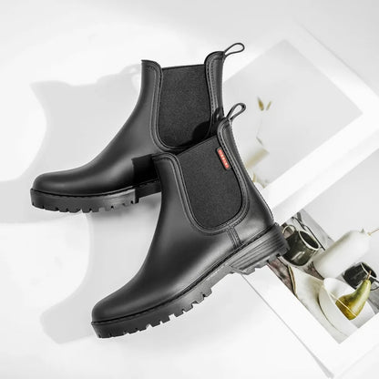 Bottes de Pluie Courtes Femme – Chelsea Imperméables Antidérapantes PVC