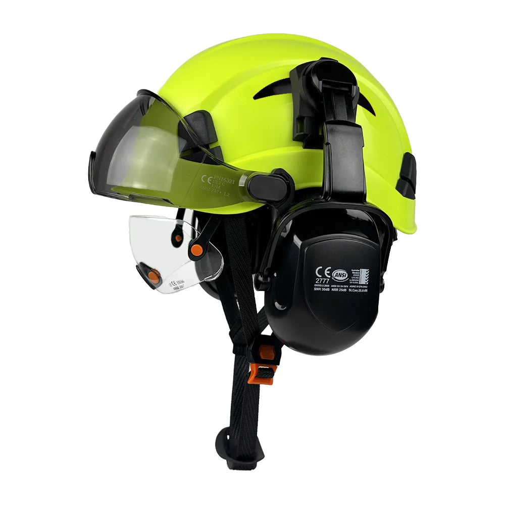 Casque de Sécurité ABS Pompier & Sauvetage — Visière, Cache-Oreilles CE/ANSI - BLACKBEARD OUTDOOR INDUSTRIES
