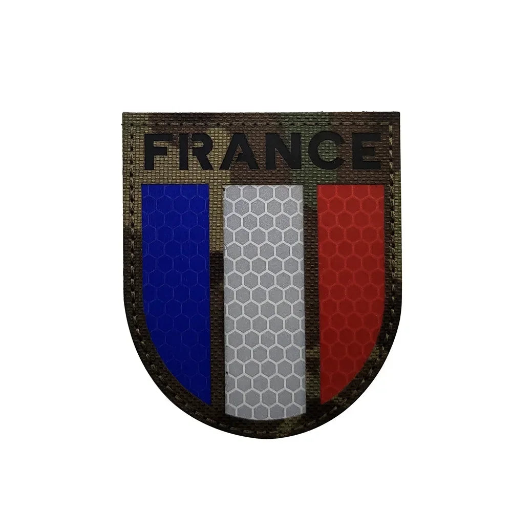 Patch Drapeau France IR Réfléchissant – Badge Tactique Brodé pour Casquette, Sac, Brassard - BLACKBEARD OUTDOOR INDUSTRIES