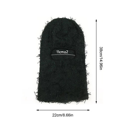 Cagoule à poils tricotée unisexe pour hiver et ski