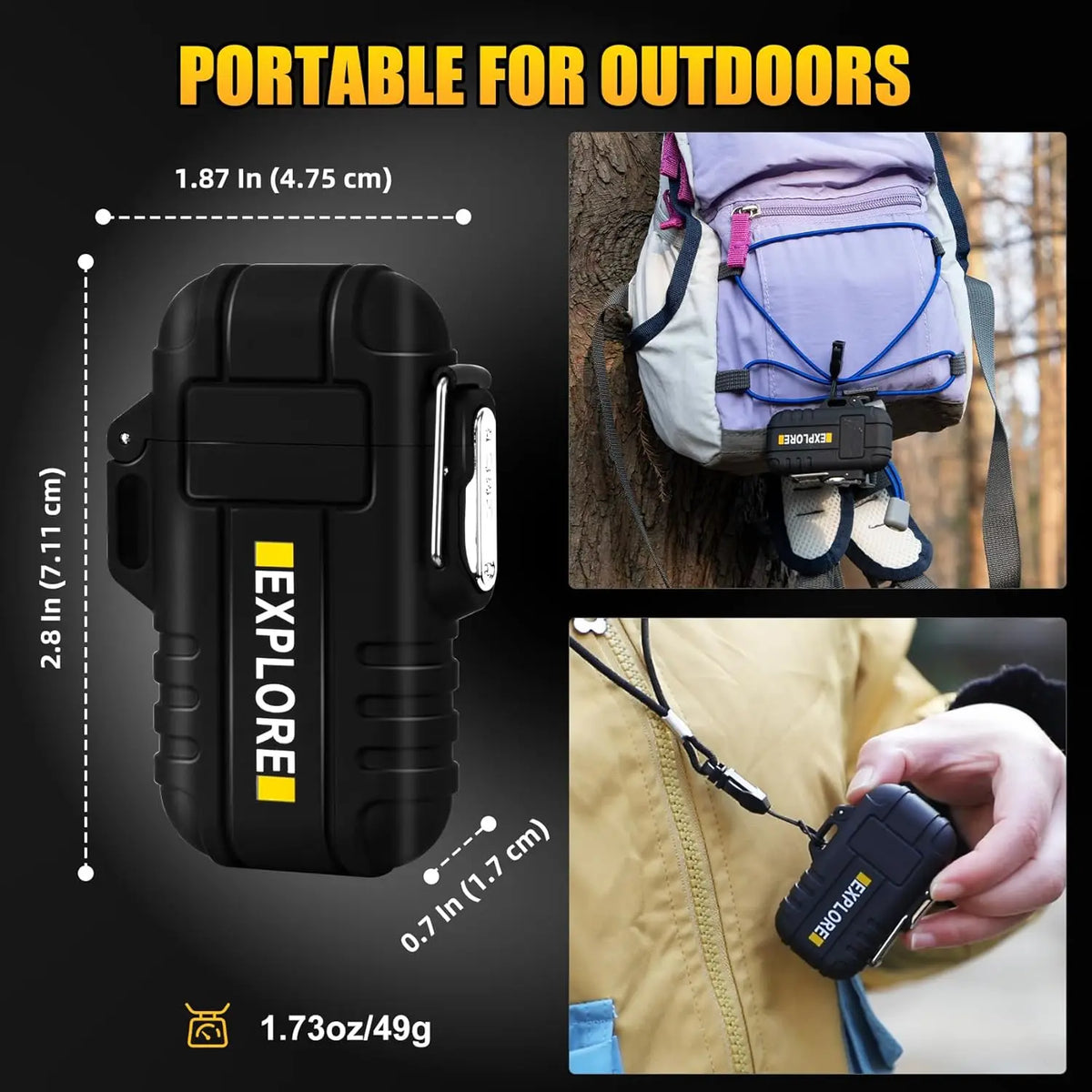 Briquet tempête électrique double arc, rechargeable USB ou gaz