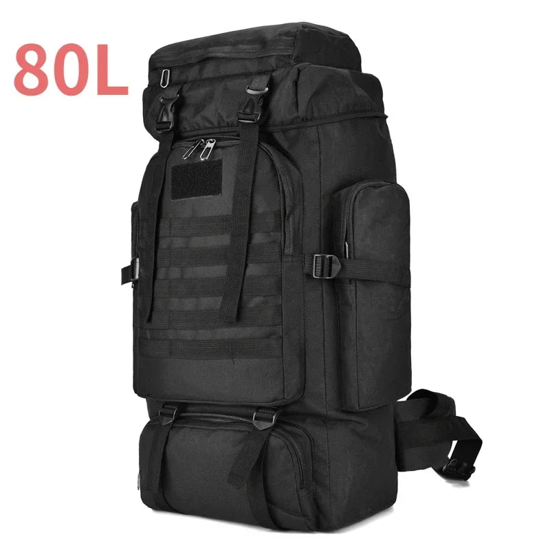 Sac à Dos Alpinisme Tactique 80L/100L Extensible – Randonnée, Camping, Voyage