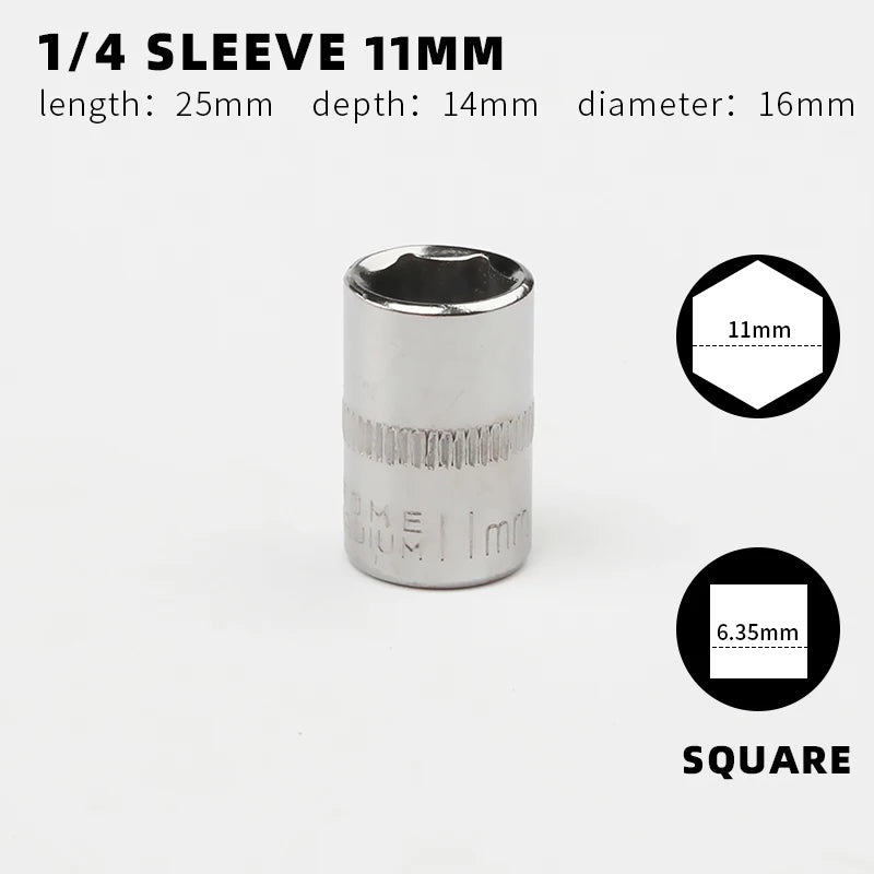 Douille 1/4" Simple – Tailles 4 à 14 mm | Clé à Cliquet, Outil Manuel - BLACKBEARD OUTDOOR INDUSTRIES