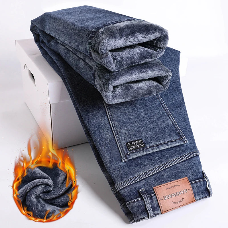Jeans d'Hiver pour Homme - Coupe Slim Droite, Élastiques, Fleece Intérieur Chaud BLACKBEARD OUTDOOR INDUSTRIES