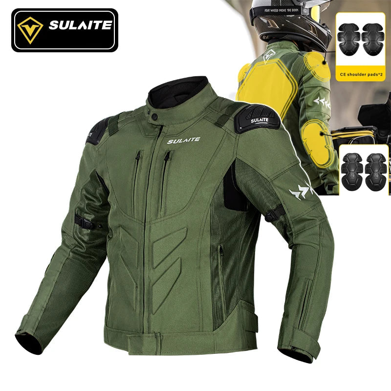 SULAITE Veste Moto Homme Femme – Blouson Moto Homologué CE avec Armures – Mesh Respirant – S à 4XL