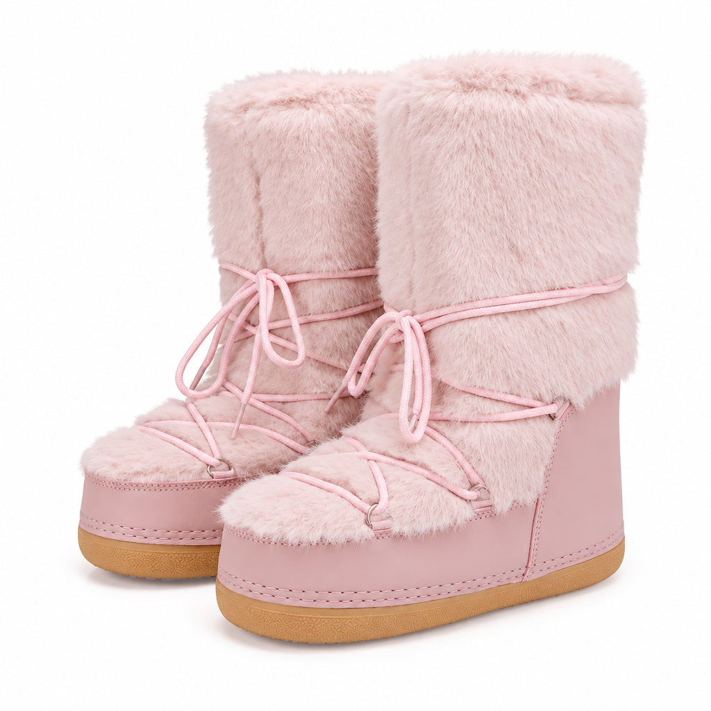 Bottes de neige à fourrure et semelle épaisse