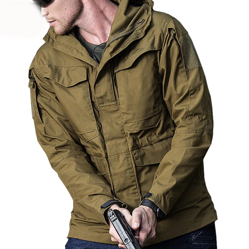 Veste M65 Militaire Homme | Coupe-Vent Tactique Étanche avec Capuche – Hiver/Automne - BLACKBEARD OUTDOOR INDUSTRIES