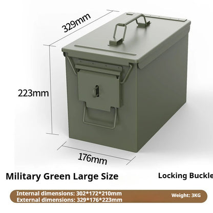 Boîte à munitions en acier multifonctionnelle étanche et sécurisée, boîte de stockage verrouillable pour valeurs et munitions, avec vis de verrouillage - BLACKBEARD OUTDOOR INDUSTRIES
