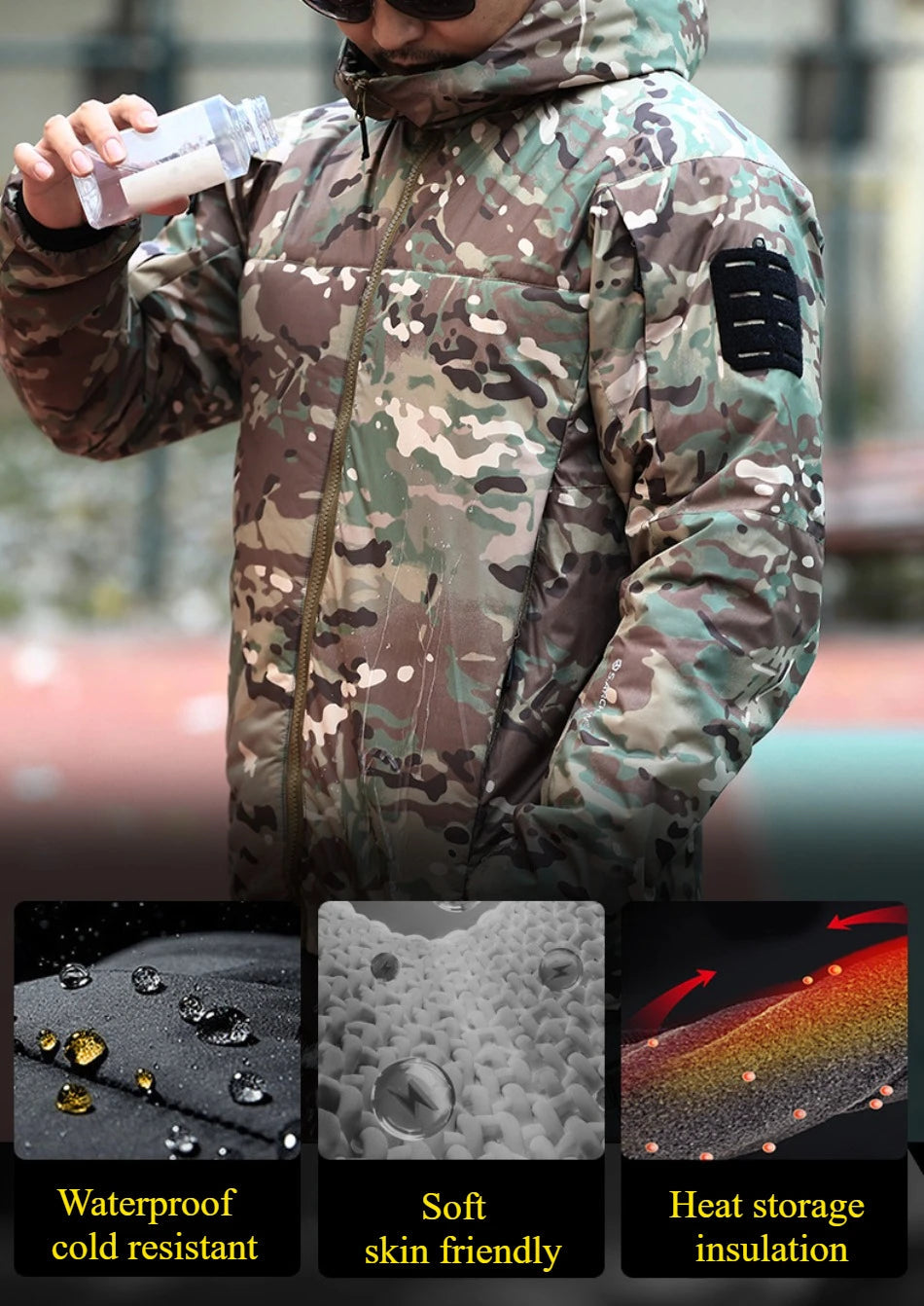 Veste Tactique d'Hiver Homme – Parka Camouflage Chaude, Coupe-Vent et Imperméable avec Capuche, Idéale pour les Activités Extérieures et les Conditions Climatiques Rigoureuses BLACKBEARD OUTDOOR INDUSTRIES