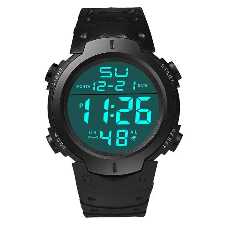 Montre Sport LED Digitale Homme – Multifonction, Résistante à l'Eau 3 Bar, Bracelet Silicone, Alarme & Chronomètre - BLACKBEARD OUTDOOR INDUSTRIES
