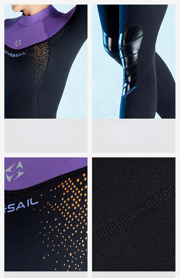 Combinaison de Plongée Femme 3 mm – Monopièce Épaissie à Manches Longues - BLACKBEARD OUTDOOR INDUSTRIES