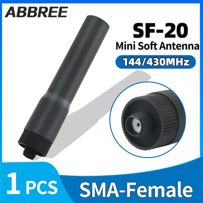 Antenne Mini ABBREE SF-20 SMA-Femelle VHF/UHF – Baofeng & Quansheng