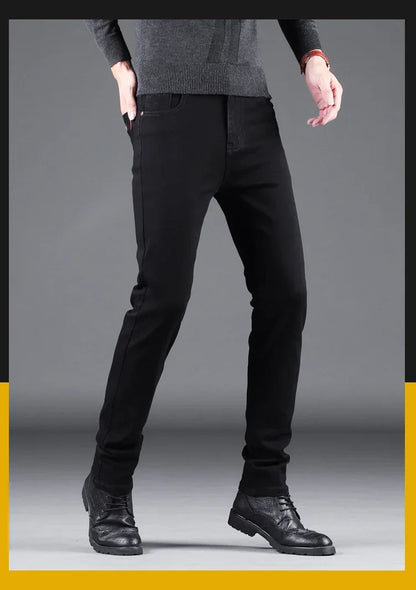 Jeans Slim Pure Black pour Homme - Élasticité, Coupe Droite, Mode Décontractée BLACKBEARD OUTDOOR INDUSTRIES